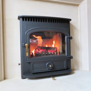 Clearview Vision Inset stove with bespoke stone surround in Nuneaton