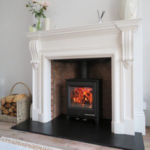 Woodwarm Firegem multifuel stove into existing fireplace in Wishaw